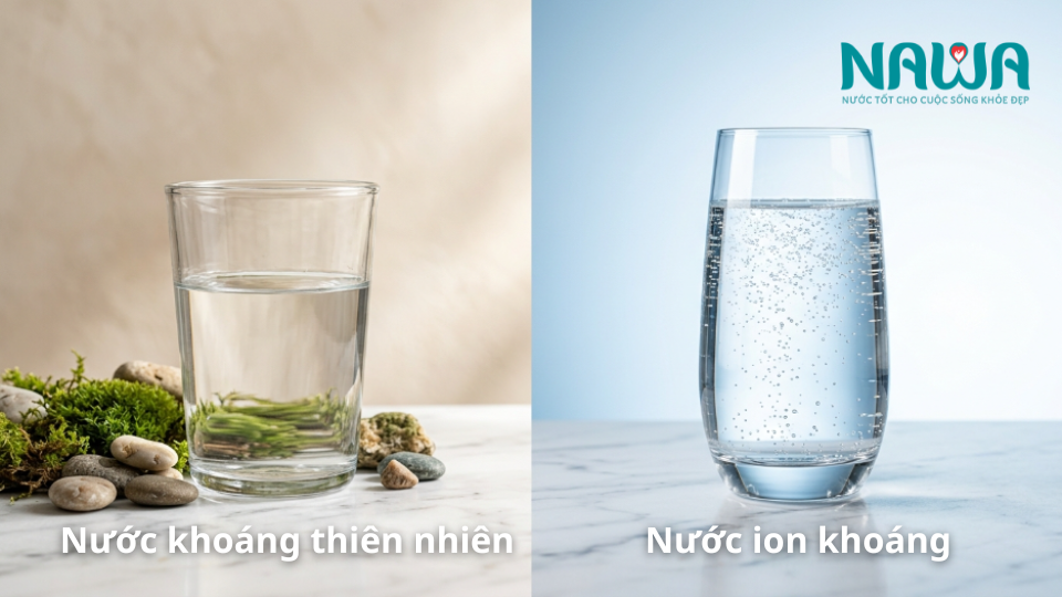 Sự khác biệt giữa nước ion khoáng với nước khoáng thiên nhiên