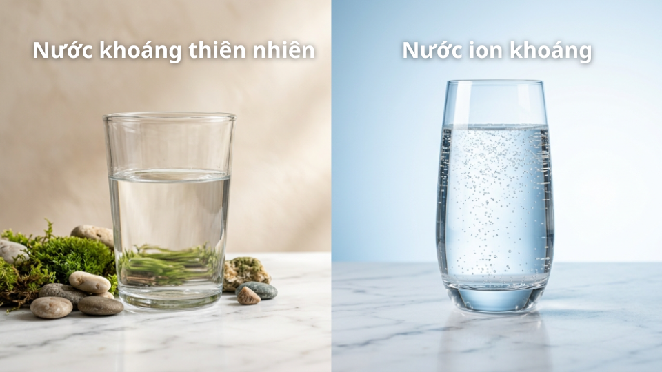 Sự khác biệt giữa nước ion khoáng với nước khoáng thiên nhiên