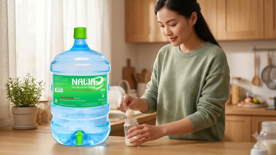 Nước tinh khiết dùng để pha sữa